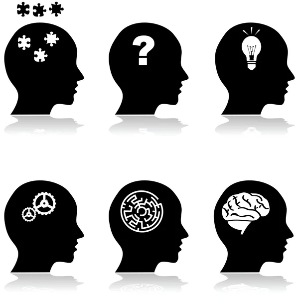 Thinking heads — Stock Vector