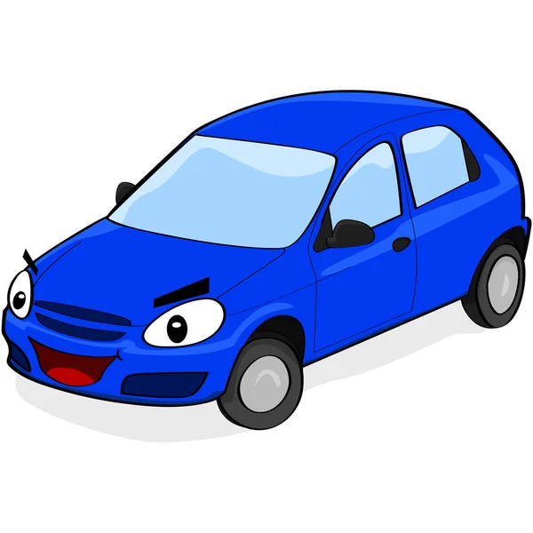 Coche con una cara feliz — Vector de stock