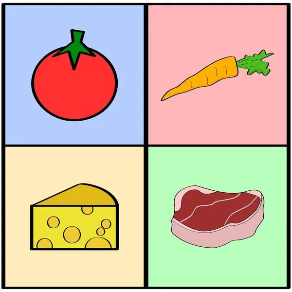 식료품 사각형 — 스톡 벡터