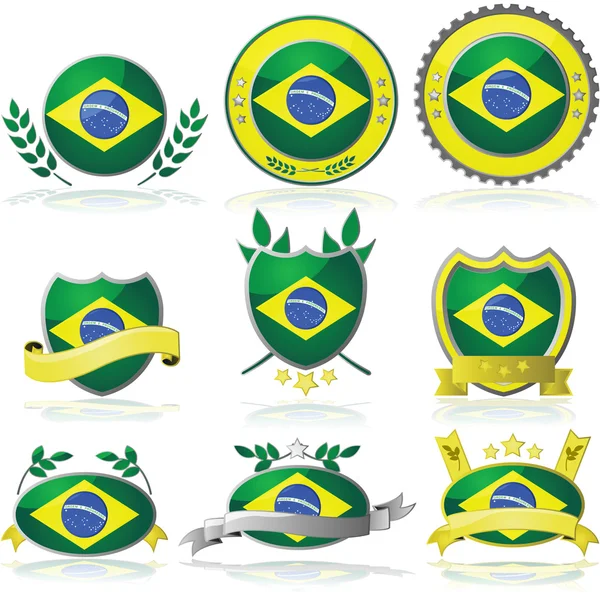 Brazil badges — Stock Vector