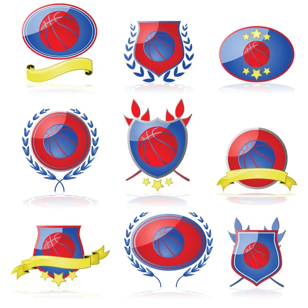 Basketball badges — Stock Vector