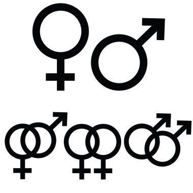 Male and female signs clipart