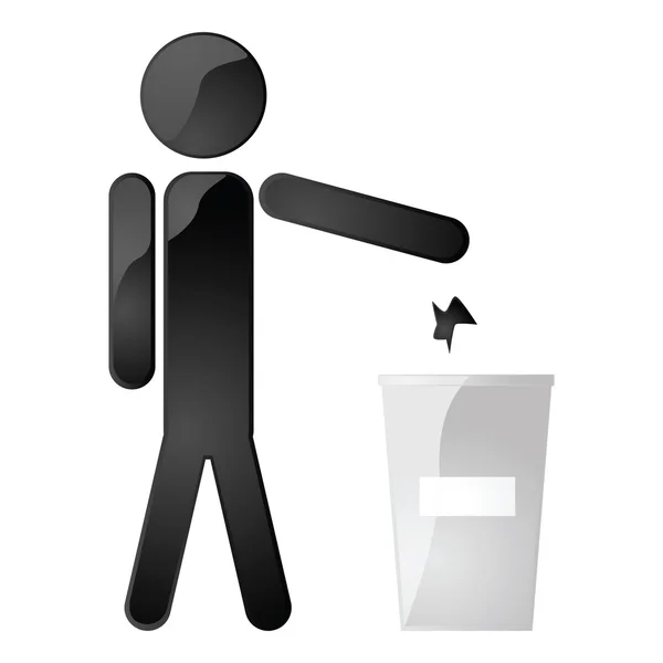 Çöp kutusuna atmak — Stok Vektör
