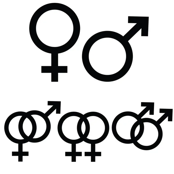 Male and female signs — Stock Vector