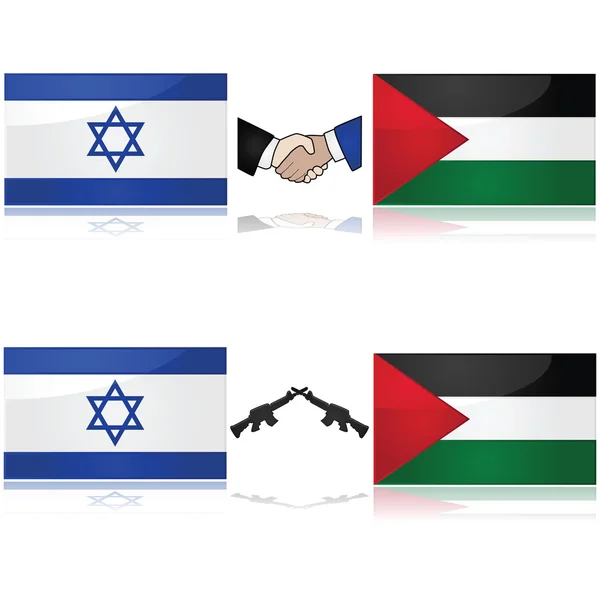 Israel y Palestina — Vector de stock