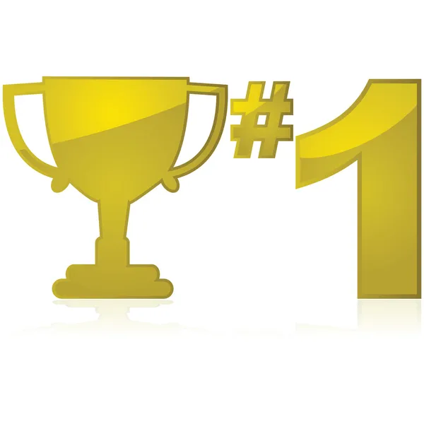 Number one trophy — Stock Vector