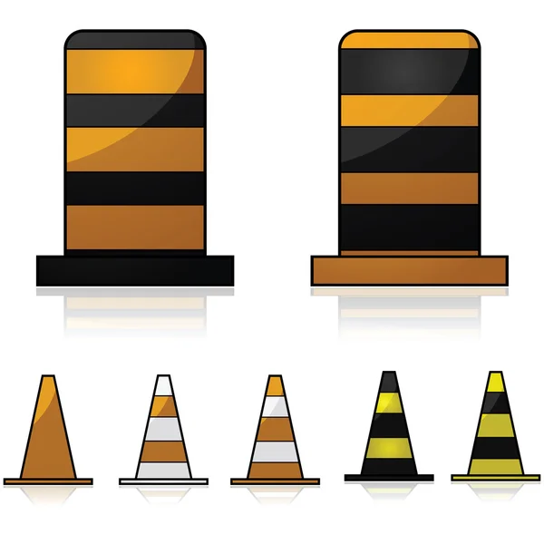 Traffic cones — Stock Vector