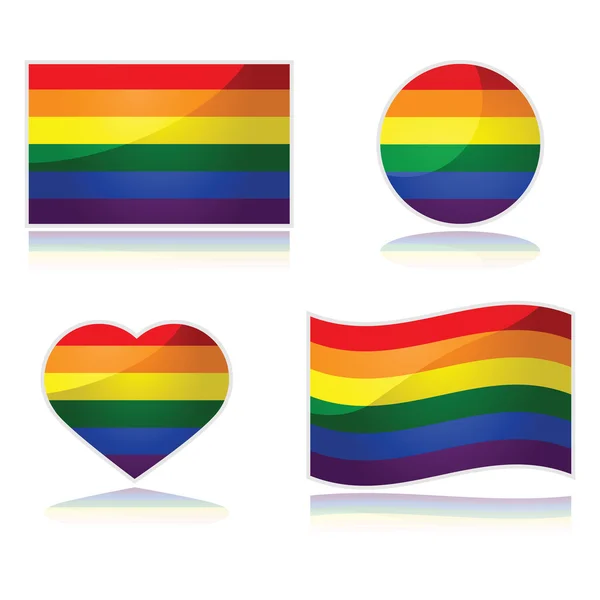 Rainbow flag set — Stock Vector