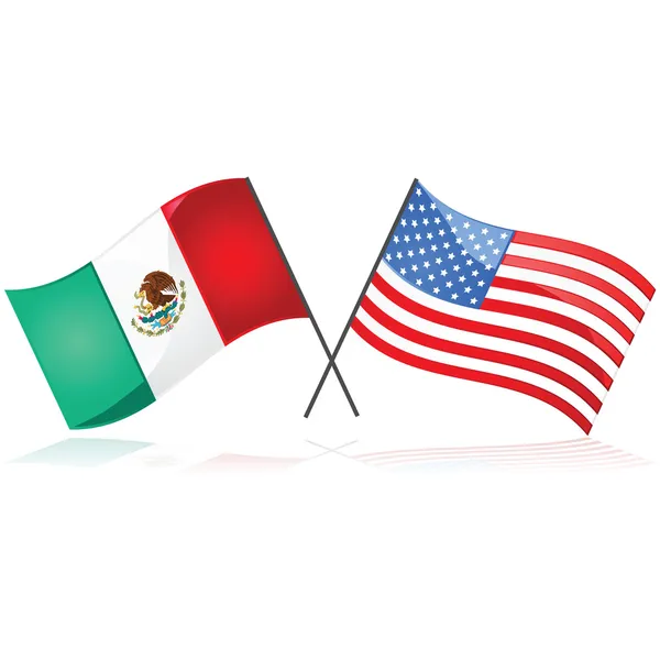 México e Estados Unidos — Vetor de Stock