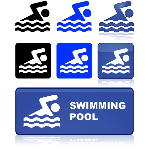 Schwimmbadschild — Stockvektor