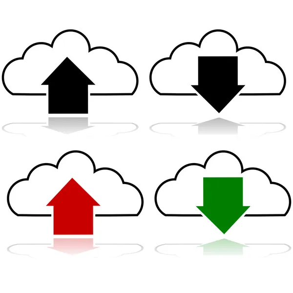 Cloud upload and download — Stock Vector
