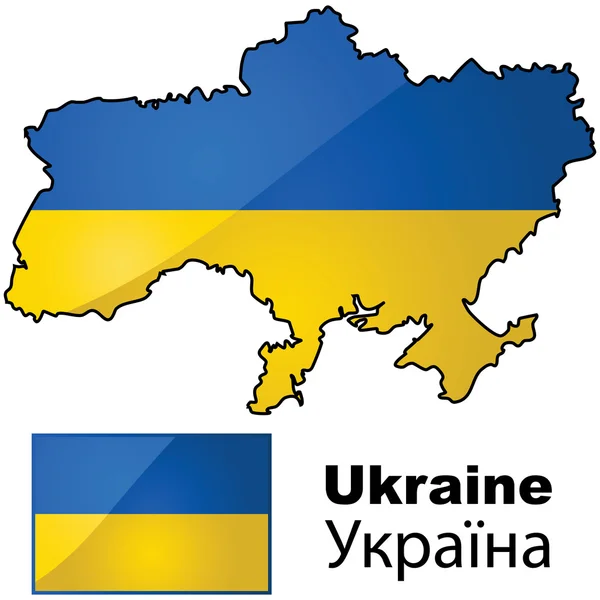 Map and flag of Ukraine — Stock Vector