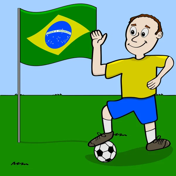 Braziliaans voetballer — Stockvector