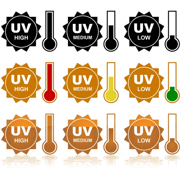 Indice UV — Vettoriale Stock