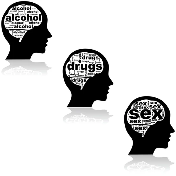 Cerveau d'un toxicomane — Image vectorielle