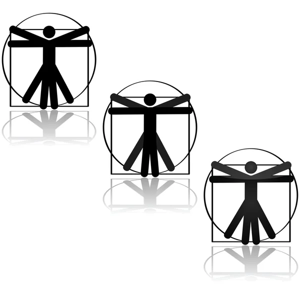 Vitruvian pictogram — Stockvector