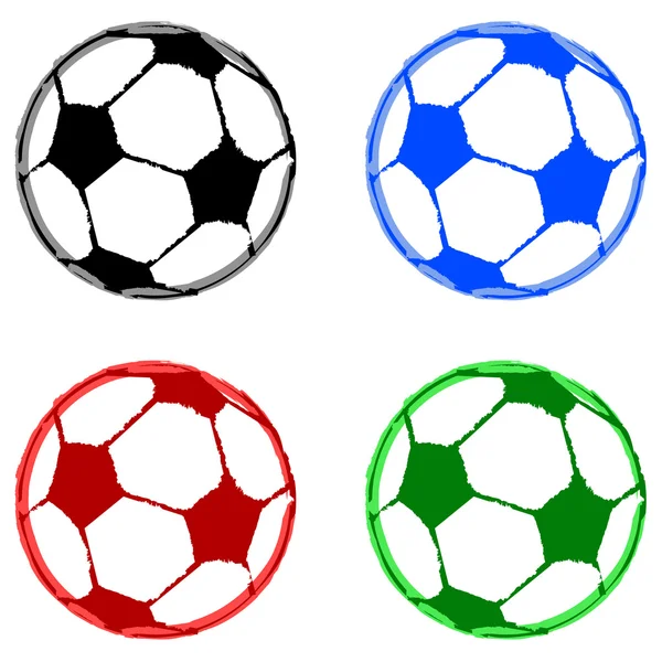Boyalı futbol topları — Stok Vektör