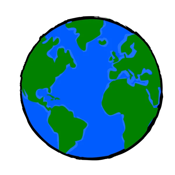 Pianeta Terra dipinto — Vettoriale Stock