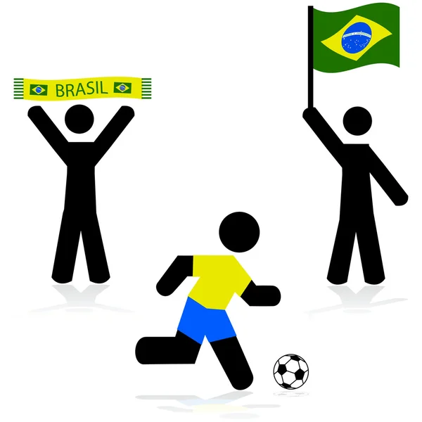 Brasil Futebol — Vetor de Stock