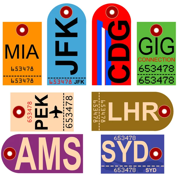 Retro airplane tags — Stock Vector