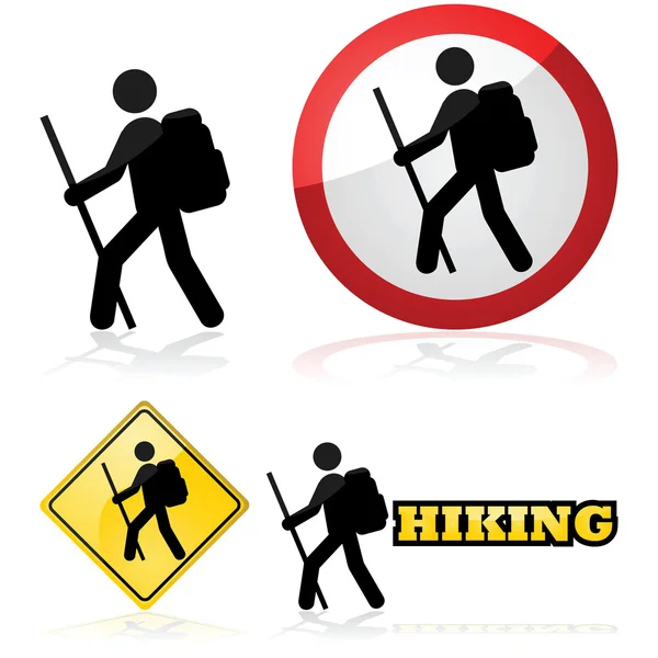 Hiking icons — Stock Vector