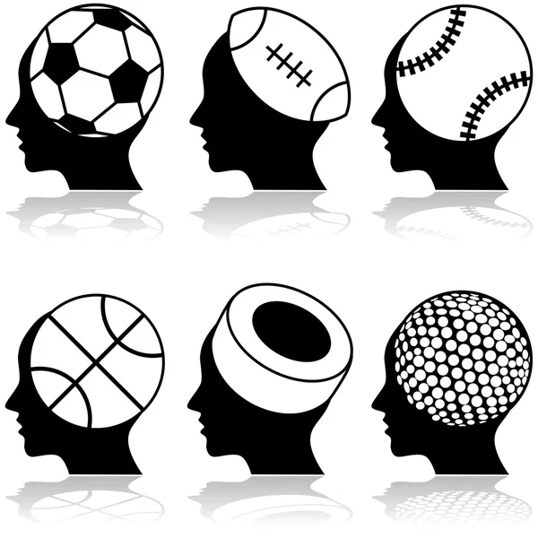 Sports heads — Stock Vector