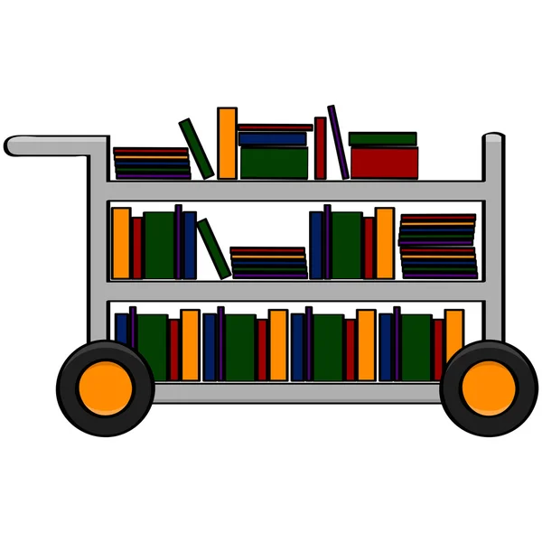 Carro de biblioteca — Vector de stock
