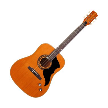 Müzikal enstrüman - Beyaz arka planda izole edilmiş nadir bulunan bir klasik akustik gitar ülkesi.