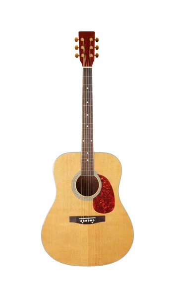 Instrumento Musical Vista Frontal Nueva Guitarra Acústica Clásica Aislada Sobre — Foto de Stock
