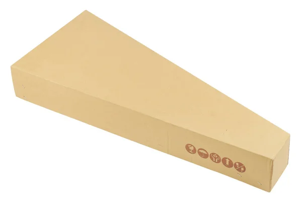 邮资和包装服务 白色背景上的吉他盒包装 — 图库照片