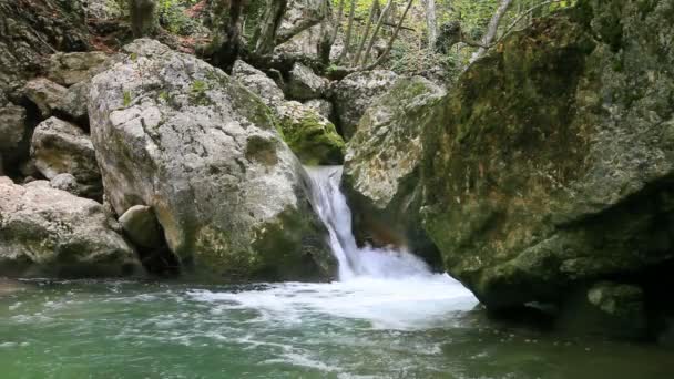 Agua de cascada limpia — Vídeo de stock