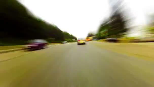 Car rides road — Stock Video