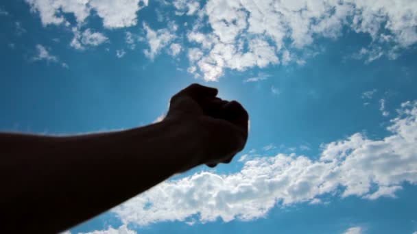 手和太阳 — 图库视频影像