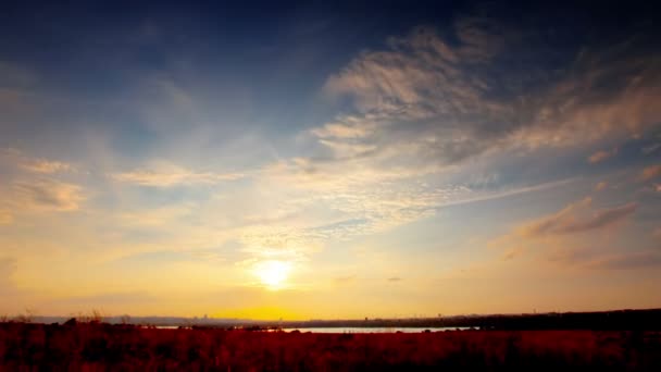 Solnedgång himlen — Stockvideo