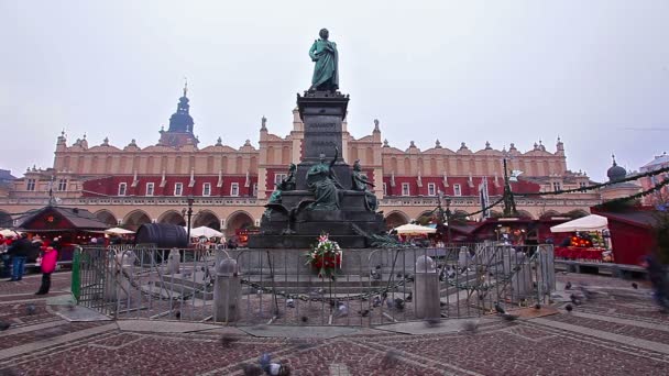 Памятник Адаму Мицкевичу — стоковое видео