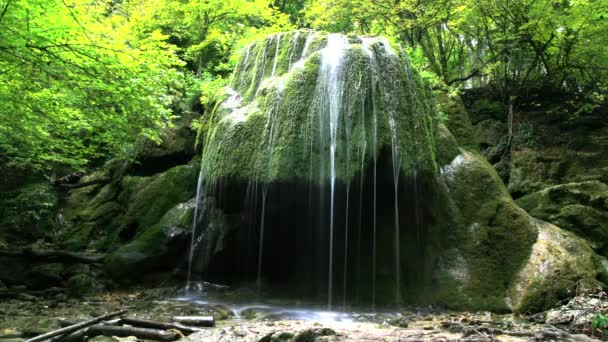 Agua de cascada limpia — Vídeo de stock