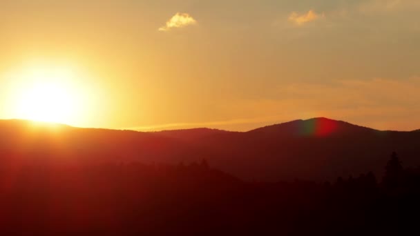 Sonnenuntergang Himmel Berge Landschaft — Stockvideo