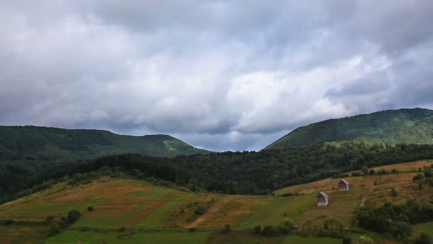 Hills under cloudy sky — Stock Video