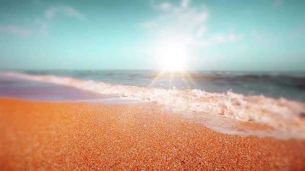 Zee Golven Landschap Bij Zonsondergang Achtergrond — Stockvideo
