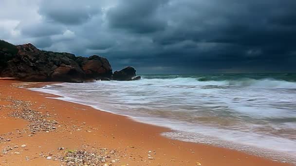 Baía Mar Praia Ondas Mar Câmera Lenta — Vídeo de Stock