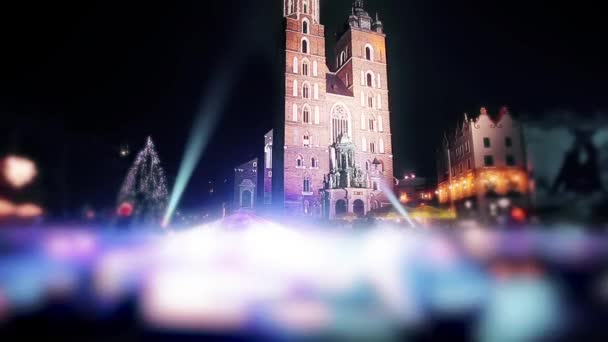 Krakow Polonya Aralık 2020 Eski Şehir Yeni Yıl Arifesi — Stok video