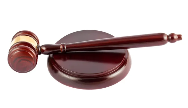 Wooden brown gavel — Stock Photo, Image