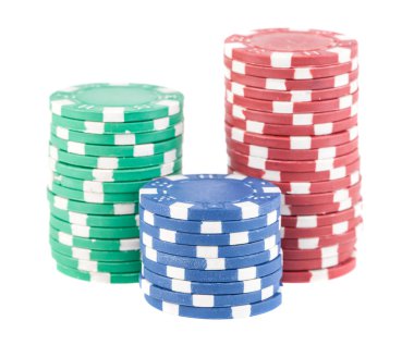 üç deste poker fişleri