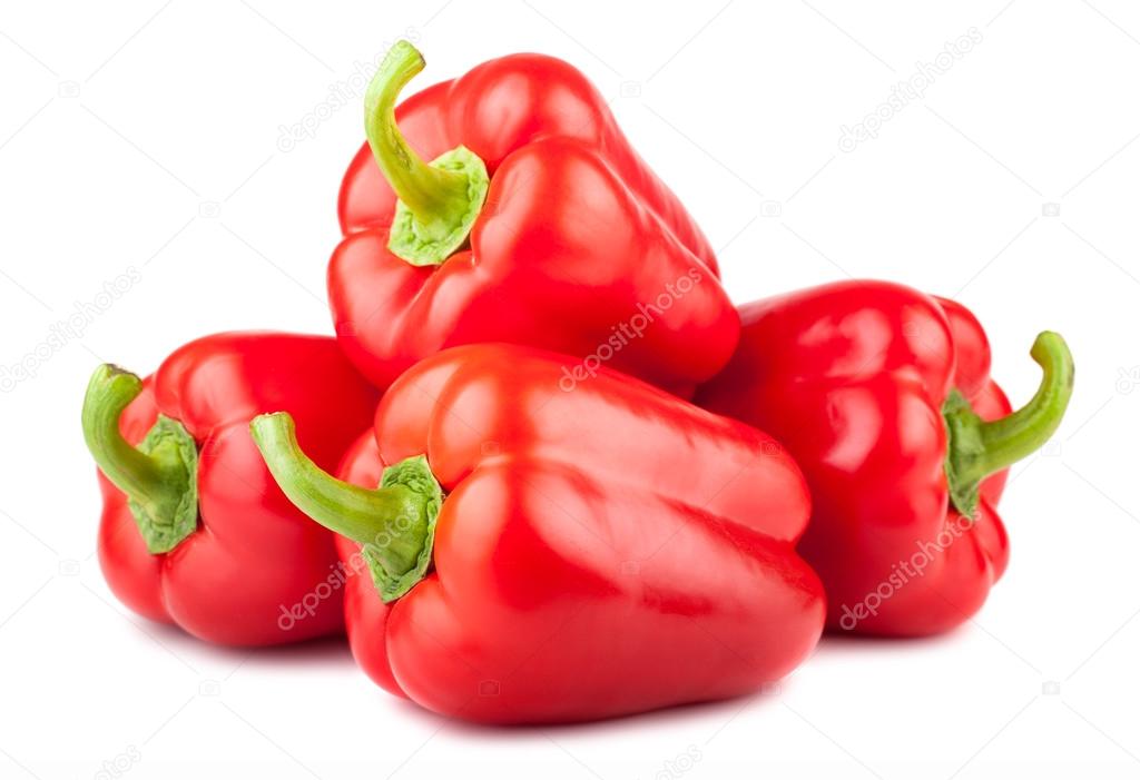 Heap of red sweet peppers