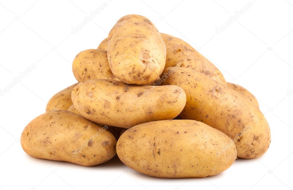 Heap of raw potatoes
