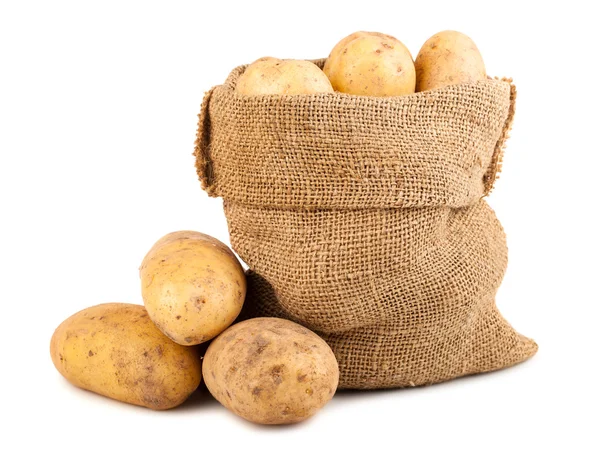 Sack of ripe potatoes — Stock Photo, Image