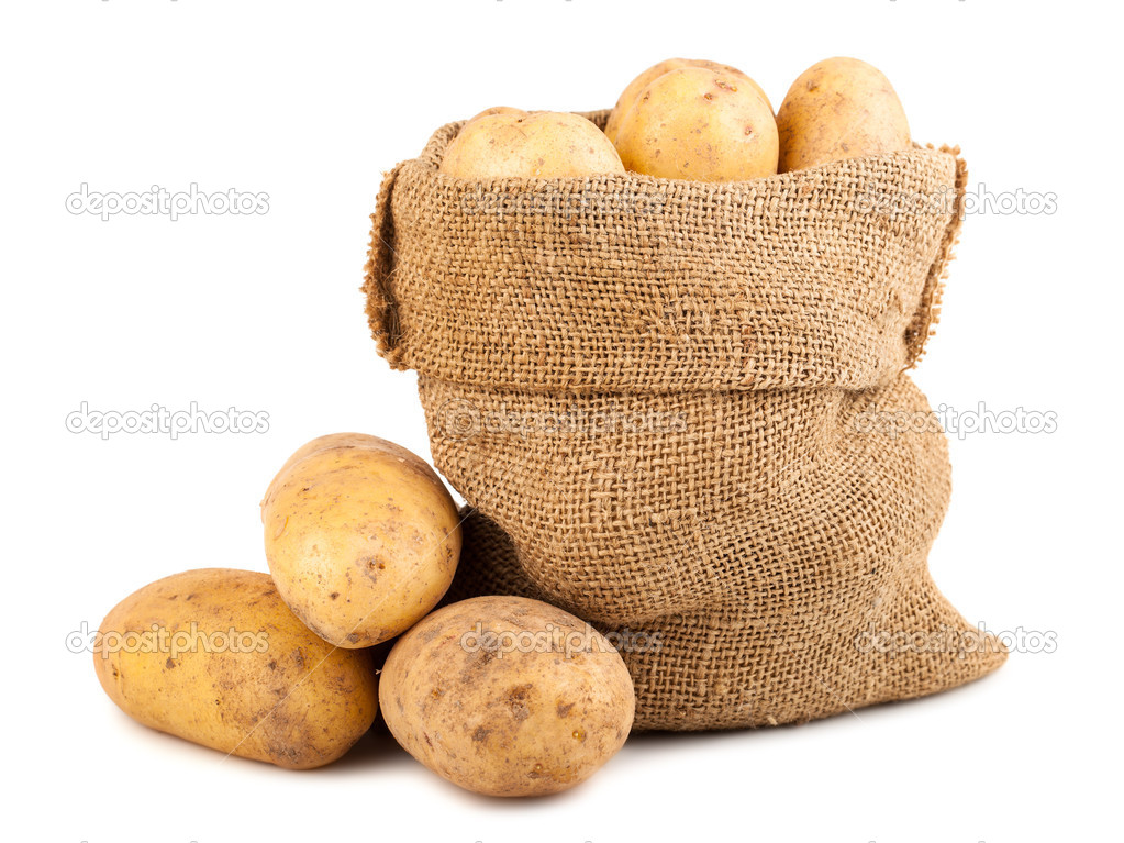 Sack of ripe potatoes