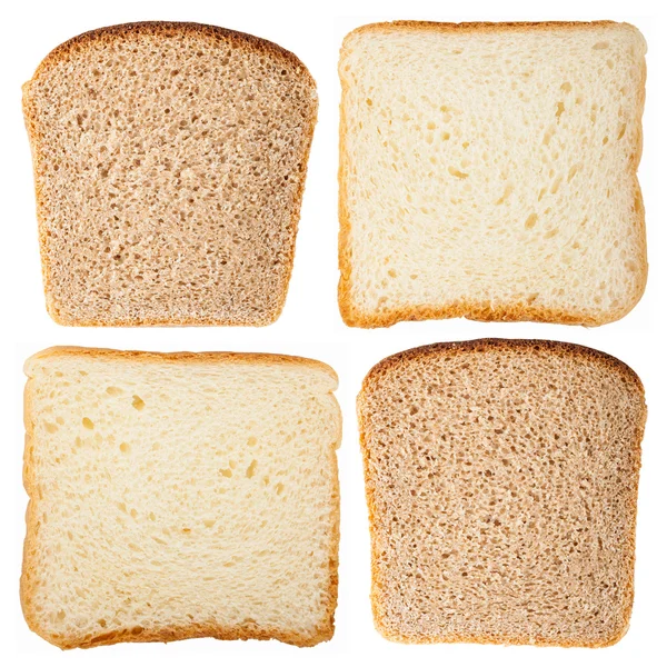 Slices of white and rye bread — Stock Photo, Image