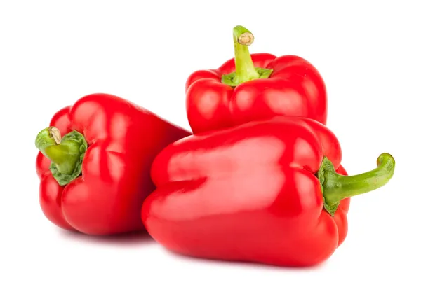 Three sweet red peppers — Stock Photo, Image