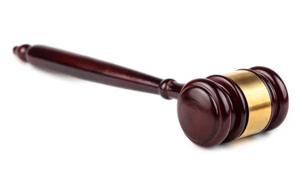 Brown wooden auction or judges gavel — Stock Photo, Image